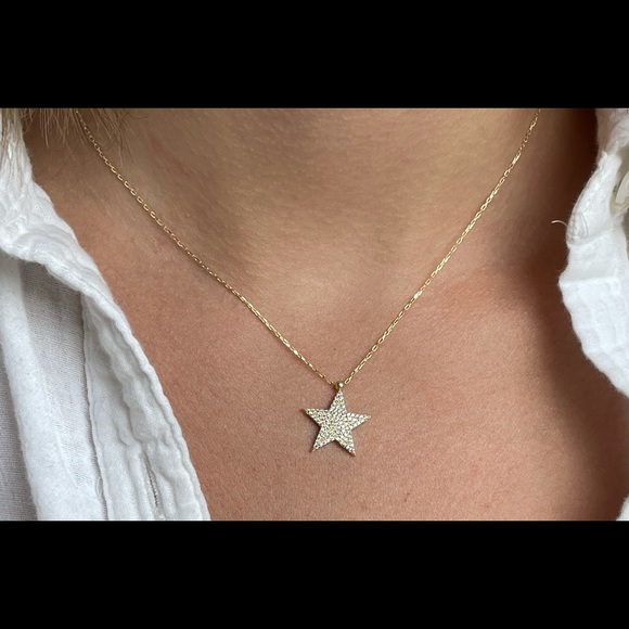 Gold star necklace star pendant necklace - Picture 3 of 8